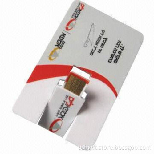 USB Flash Drive, Customized 8GB, Credit Card Shape, for Promotional Gift
